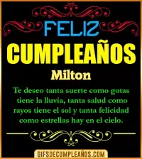 GIF Frases de Cumpleaños Milton